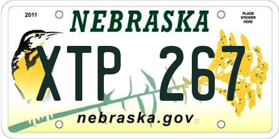 NE license plate XTP267