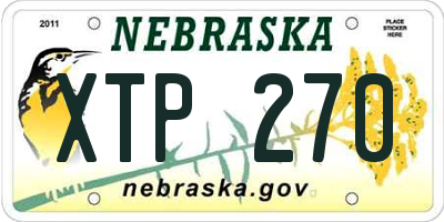 NE license plate XTP270