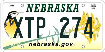 NE license plate XTP274