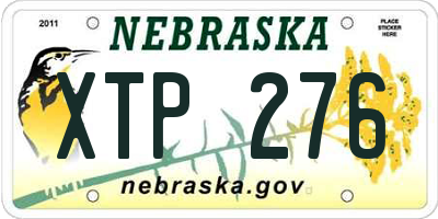 NE license plate XTP276