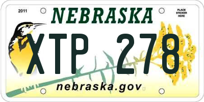 NE license plate XTP278