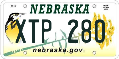NE license plate XTP280