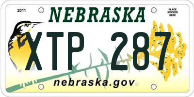 NE license plate XTP287