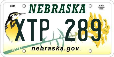 NE license plate XTP289