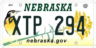 NE license plate XTP294