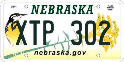 NE license plate XTP302