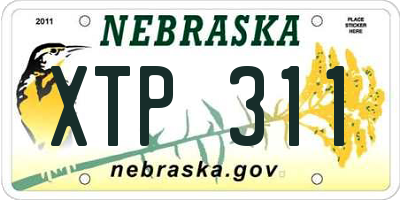 NE license plate XTP311