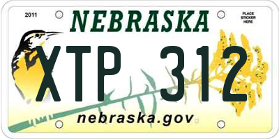 NE license plate XTP312
