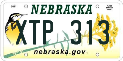 NE license plate XTP313