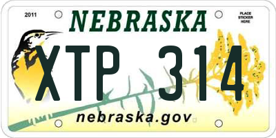 NE license plate XTP314