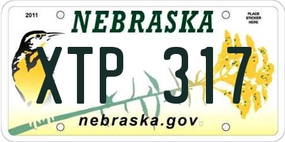 NE license plate XTP317