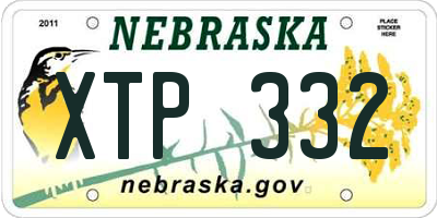 NE license plate XTP332
