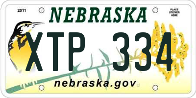 NE license plate XTP334