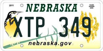 NE license plate XTP349