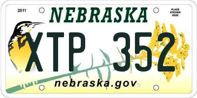 NE license plate XTP352