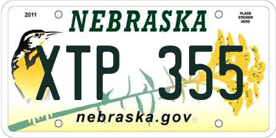 NE license plate XTP355