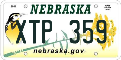 NE license plate XTP359