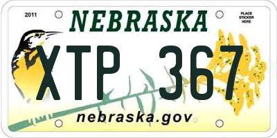 NE license plate XTP367