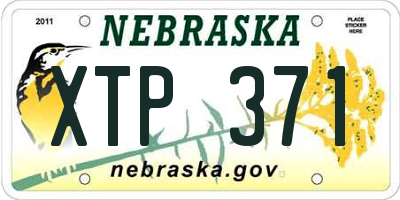 NE license plate XTP371