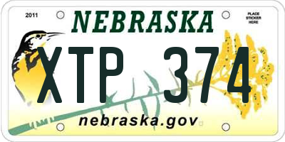 NE license plate XTP374
