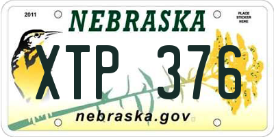 NE license plate XTP376
