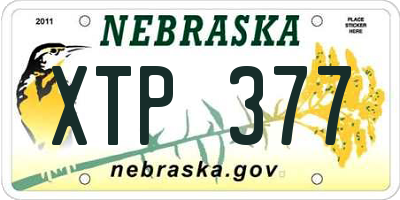 NE license plate XTP377