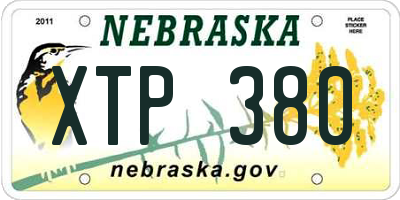 NE license plate XTP380
