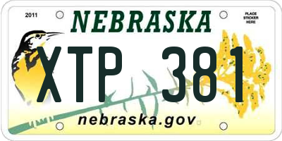 NE license plate XTP381