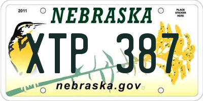 NE license plate XTP387