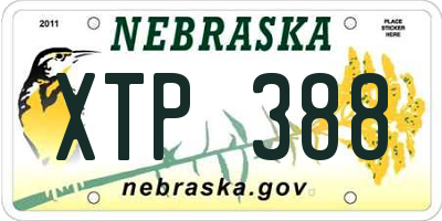 NE license plate XTP388
