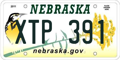 NE license plate XTP391