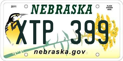 NE license plate XTP399