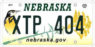 NE license plate XTP404