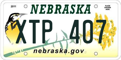 NE license plate XTP407