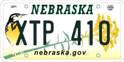 NE license plate XTP410