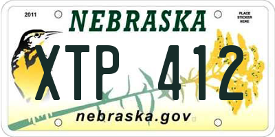 NE license plate XTP412