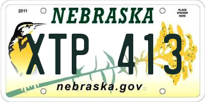 NE license plate XTP413