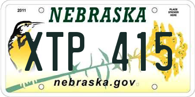 NE license plate XTP415