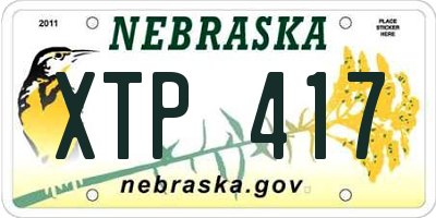 NE license plate XTP417