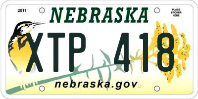 NE license plate XTP418