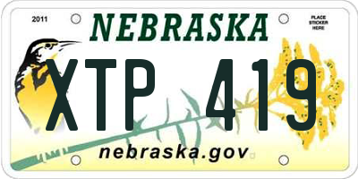 NE license plate XTP419