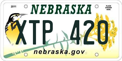 NE license plate XTP420