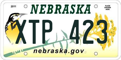 NE license plate XTP423