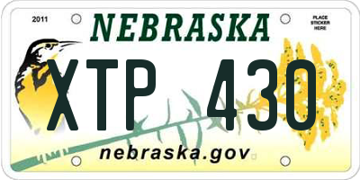 NE license plate XTP430