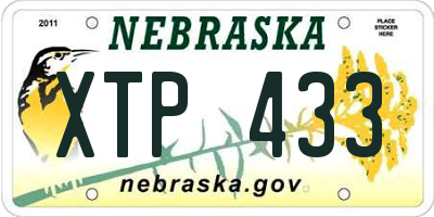 NE license plate XTP433