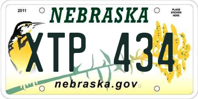 NE license plate XTP434