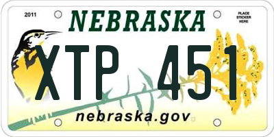 NE license plate XTP451