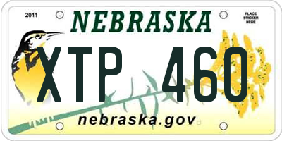 NE license plate XTP460