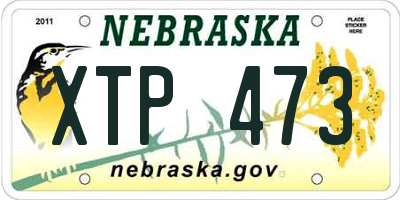 NE license plate XTP473