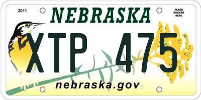 NE license plate XTP475